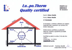Certifikát Lupotherm